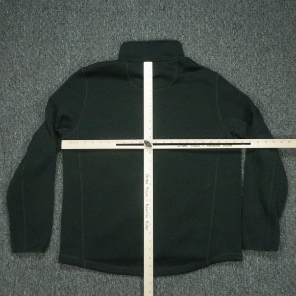 LL Bean Jacket Men Large Green Sweater Fleece Slightly Fitted Full Zip Pockets - Picture 4 of 7